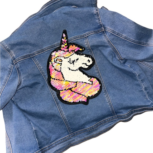 Fab kids Jean jacket with unicorn sequin - Picture 2 of 3